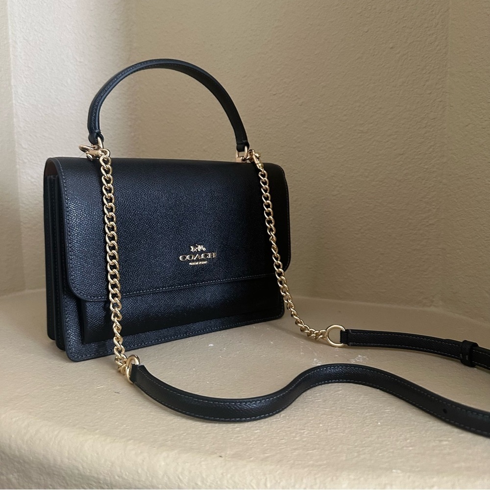New Coach Klare Top Handle Bag Elegant Black Leather Handbag - Picture 3 of 16